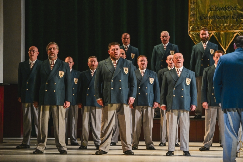 The Male Voice Choir performs together at the Eisteddfod