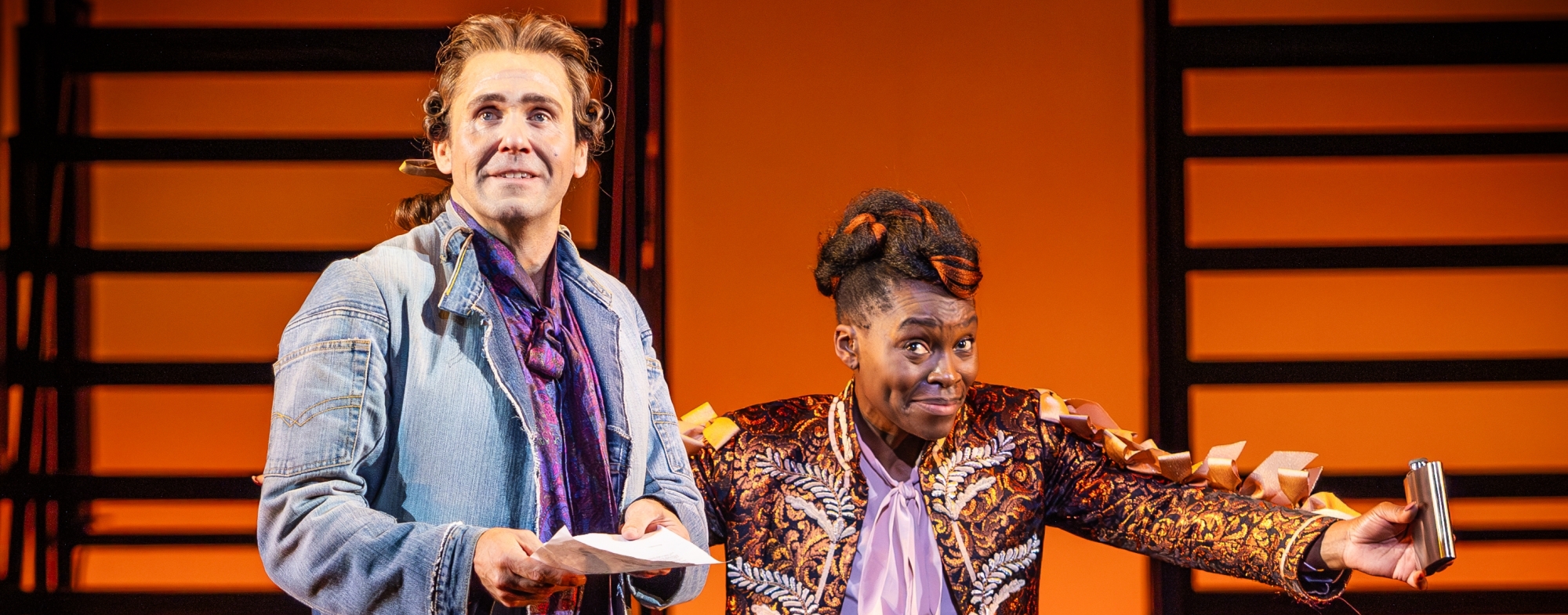 WNO Candide Ed Lyon Candide Rakie Ayola Pangloss Narrator Sage Beggar photo credit Craig Fuller 1173