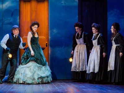 WNO The Magic Flute Howard Kirk Monostatos Samantha Hay Queen Of The Night Emma Carrington3Rd Lady Máire Flavin2Nd Lady Camilla Roberts1St Lady Credit Robert Workman 256
