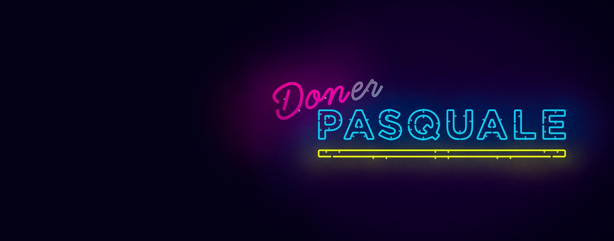 WNO Don Pasquale Title ART RGB Header Don Pasquale title art in neon lights style with pinks, blues and yellows